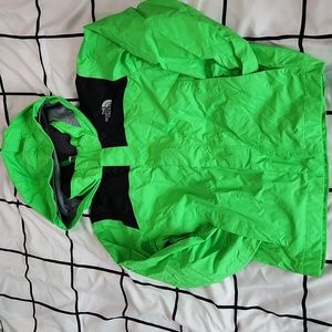 NORTH FACE boys XS neon green rain jacket